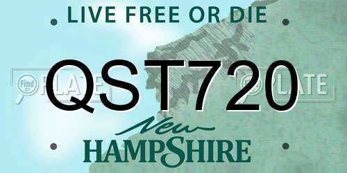 QST720 New Hampshire License Plate