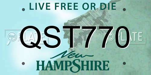 QST770 New Hampshire License Plate