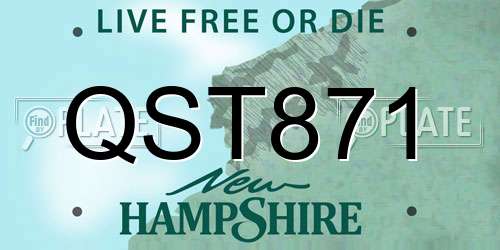 QST871 New Hampshire License Plate