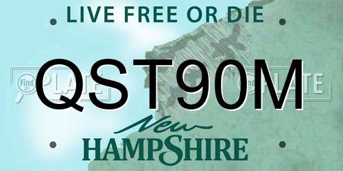 QST90M New Hampshire License Plate