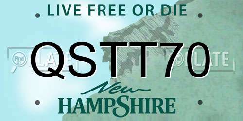 QSTT70 New Hampshire License Plate