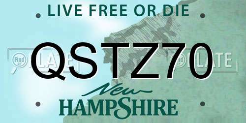 QSTZ70 New Hampshire License Plate
