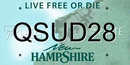 QSUD28 New Hampshire License Plate