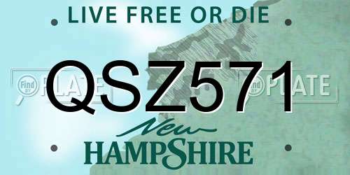 QSZ571 New Hampshire License Plate