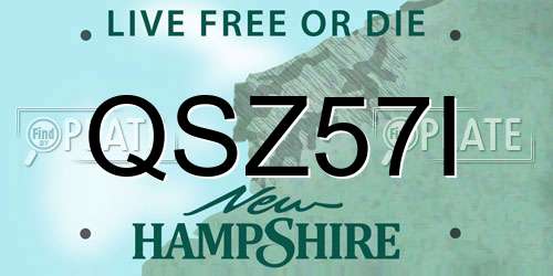 QSZ57I New Hampshire License Plate