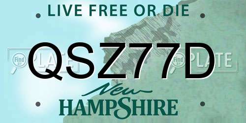 QSZ77D New Hampshire License Plate