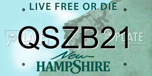QSZB21 New Hampshire License Plate