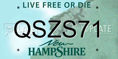 QSZS71 New Hampshire License Plate