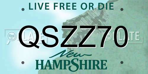 QSZZ70 New Hampshire License Plate