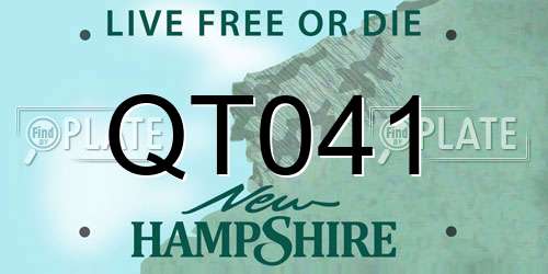 QT041 New Hampshire License Plate