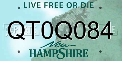 QT0Q084 New Hampshire License Plate