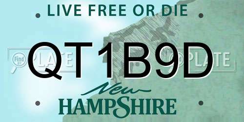 QT1B9D New Hampshire License Plate