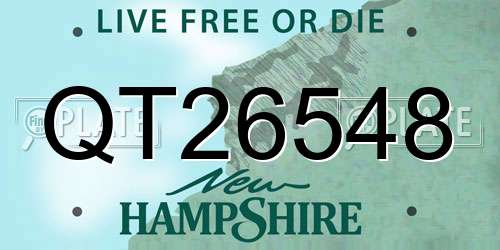 QT26548 New Hampshire License Plate