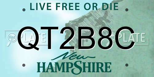 QT2B8C New Hampshire License Plate