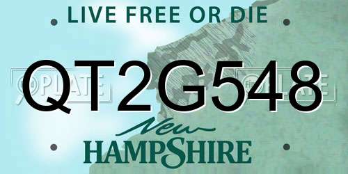 QT2G548 New Hampshire License Plate
