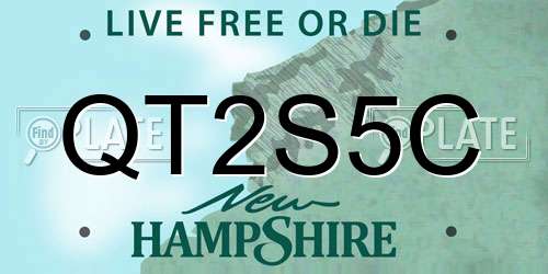 QT2S5C New Hampshire License Plate