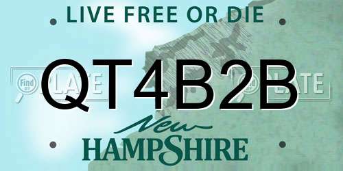 QT4B2B New Hampshire License Plate