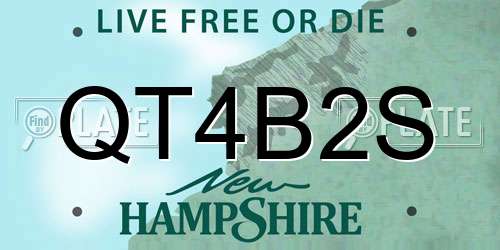 QT4B2S New Hampshire License Plate