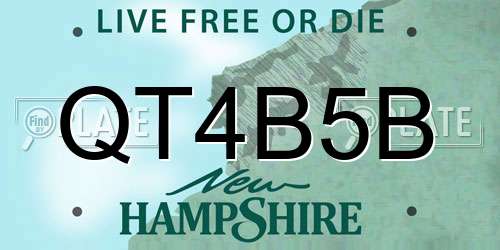 QT4B5B New Hampshire License Plate