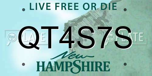 QT4S7S New Hampshire License Plate