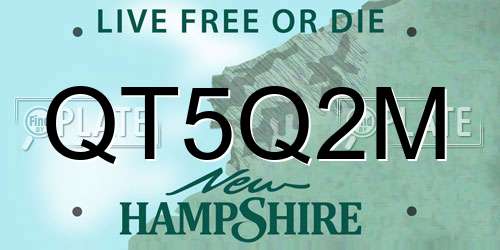 QT5Q2M New Hampshire License Plate