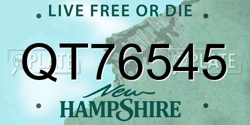 QT76545 New Hampshire License Plate