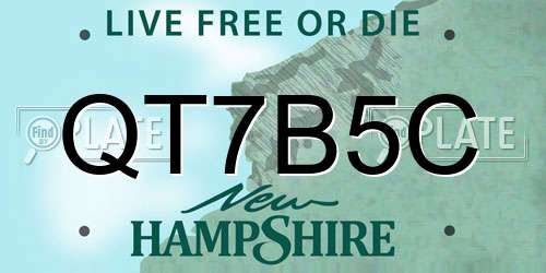 QT7B5C New Hampshire License Plate