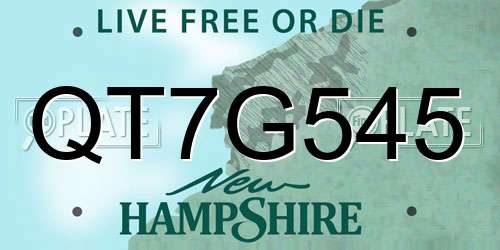 QT7G545 New Hampshire License Plate