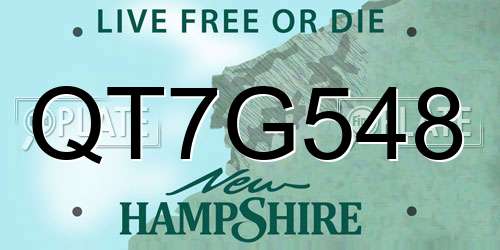 QT7G548 New Hampshire License Plate