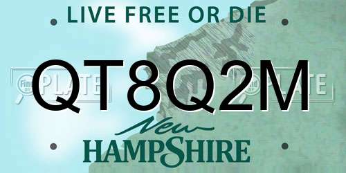 QT8Q2M New Hampshire License Plate