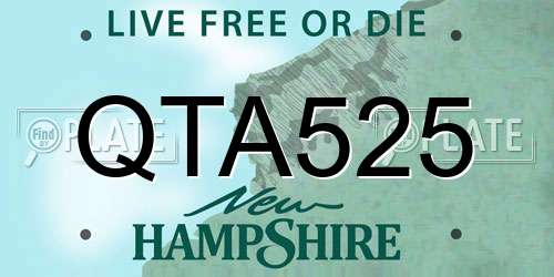QTA525 New Hampshire License Plate