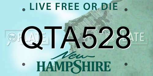 QTA528 New Hampshire License Plate