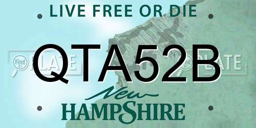 QTA52B New Hampshire License Plate