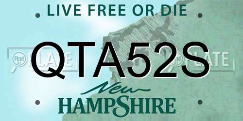 QTA52S New Hampshire License Plate