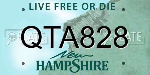 QTA828 New Hampshire License Plate