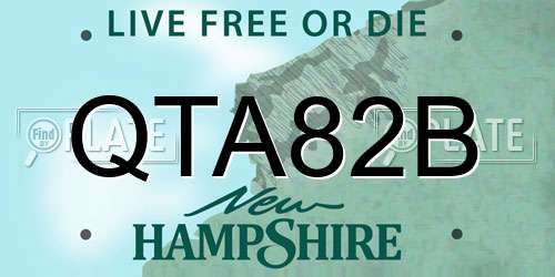 QTA82B New Hampshire License Plate