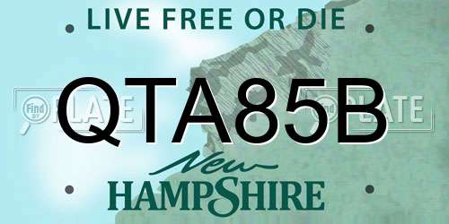 QTA85B New Hampshire License Plate