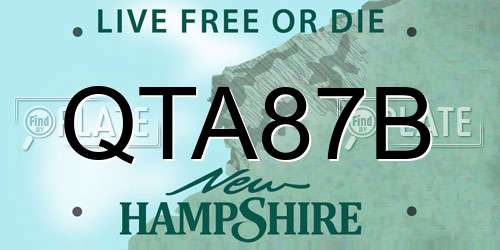 QTA87B New Hampshire License Plate