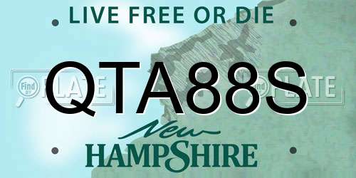 QTA88S New Hampshire License Plate