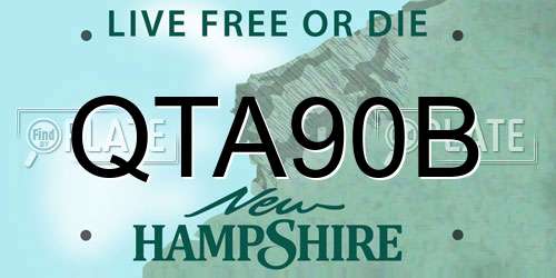 QTA90B New Hampshire License Plate