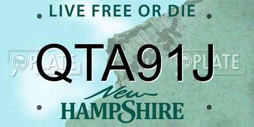 QTA91J New Hampshire License Plate