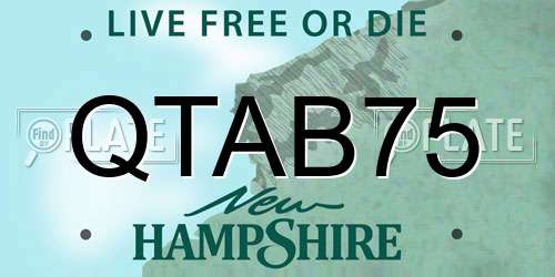 QTAB75 New Hampshire License Plate
