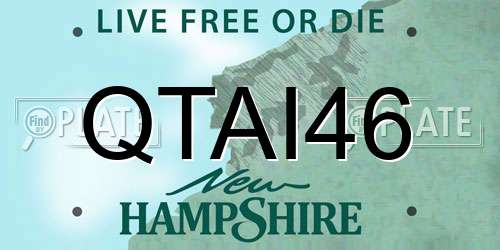 QTAI46 New Hampshire License Plate