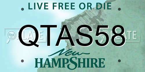 QTAS58 New Hampshire License Plate