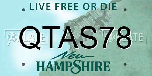 QTAS78 New Hampshire License Plate