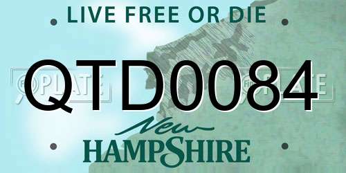 QTD0084 New Hampshire License Plate