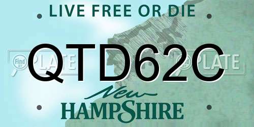 QTD62C New Hampshire License Plate