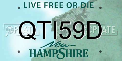 QTI59D New Hampshire License Plate