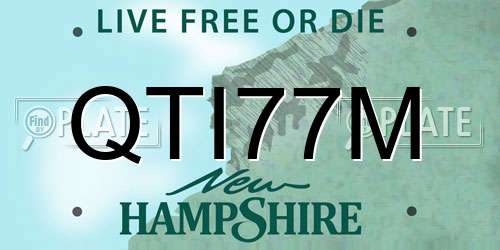 QTI77M New Hampshire License Plate