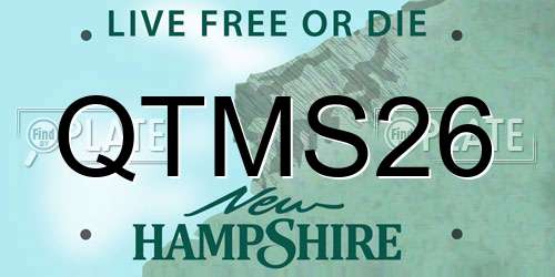 QTMS26 New Hampshire License Plate
